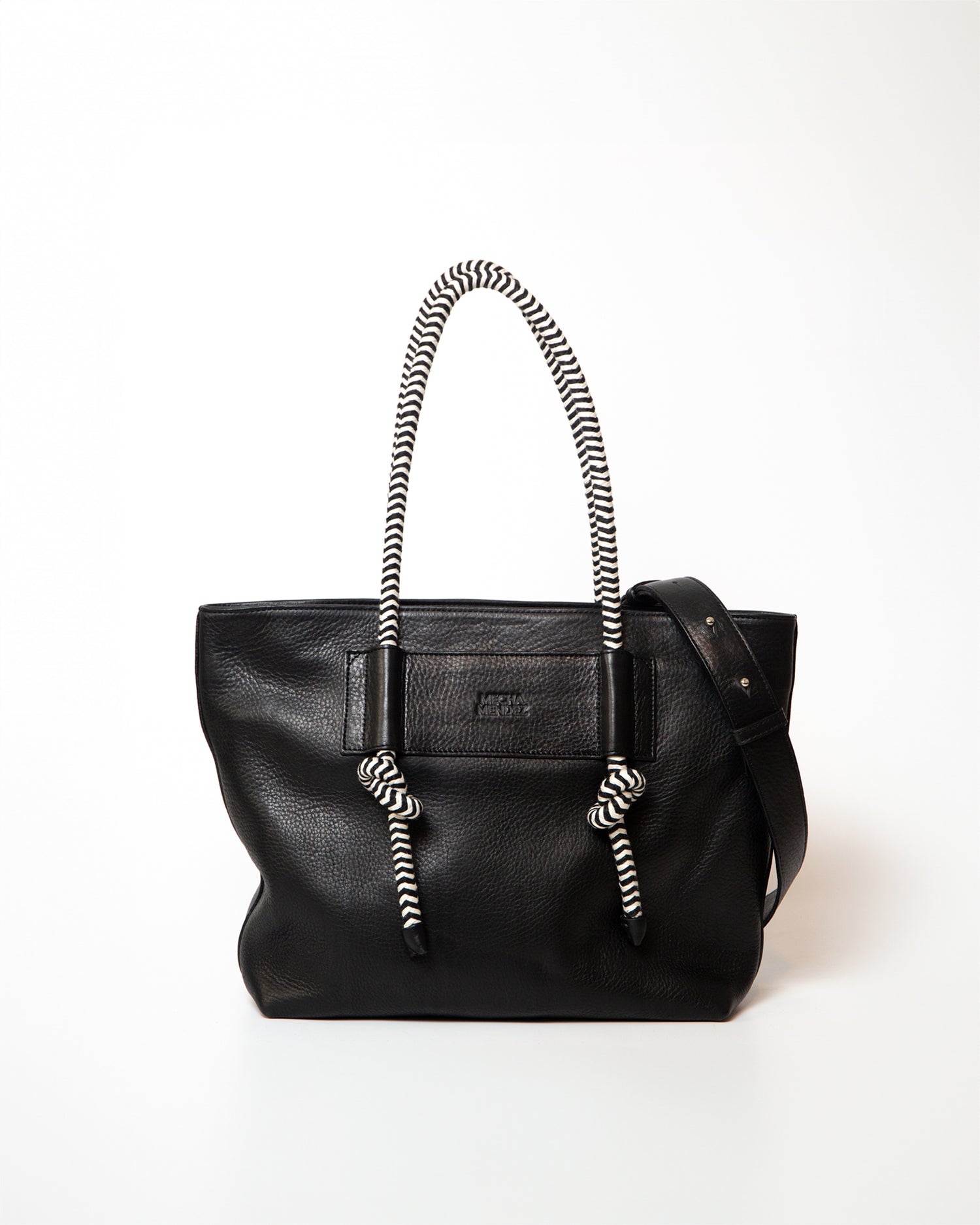 Mecha Leather Tote Bag - Black Bataraza