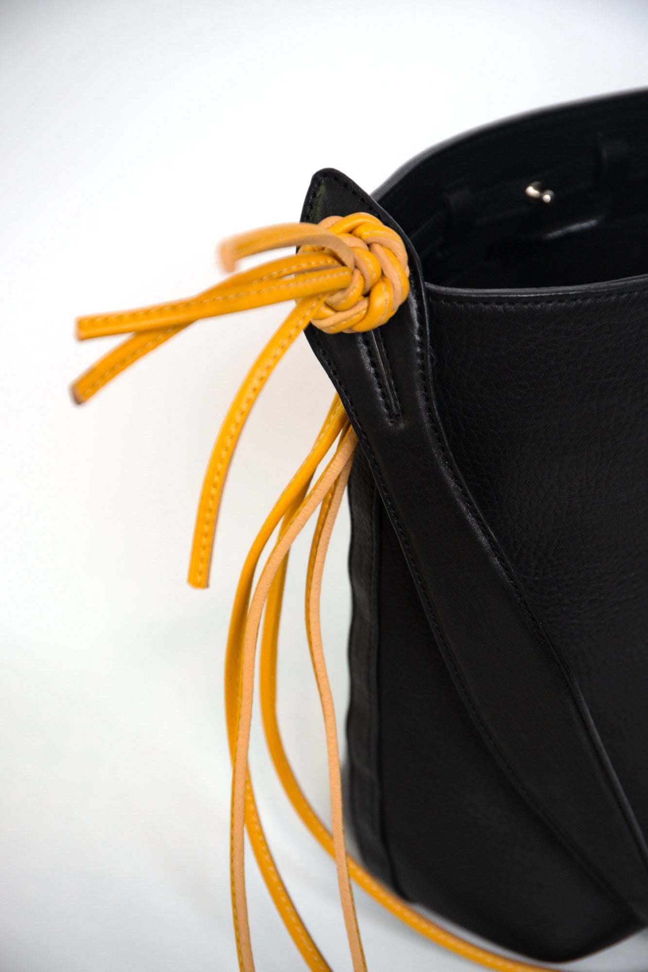 Yarara Leather Shoulder Bag - Black & Yellow
