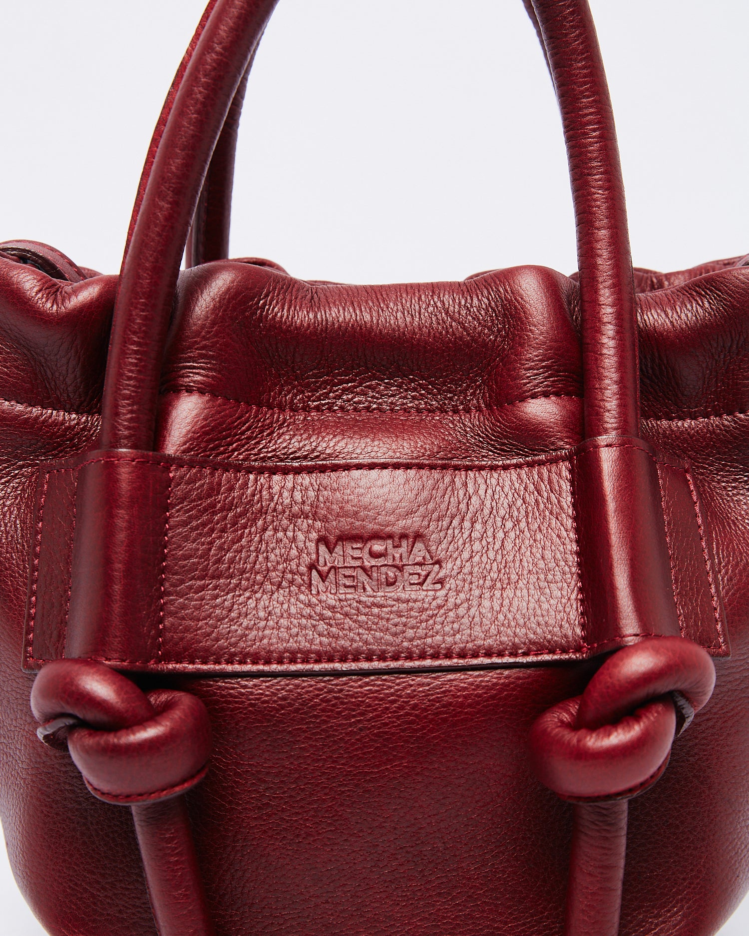 Irupe Medium Leather Bag - Burgundy