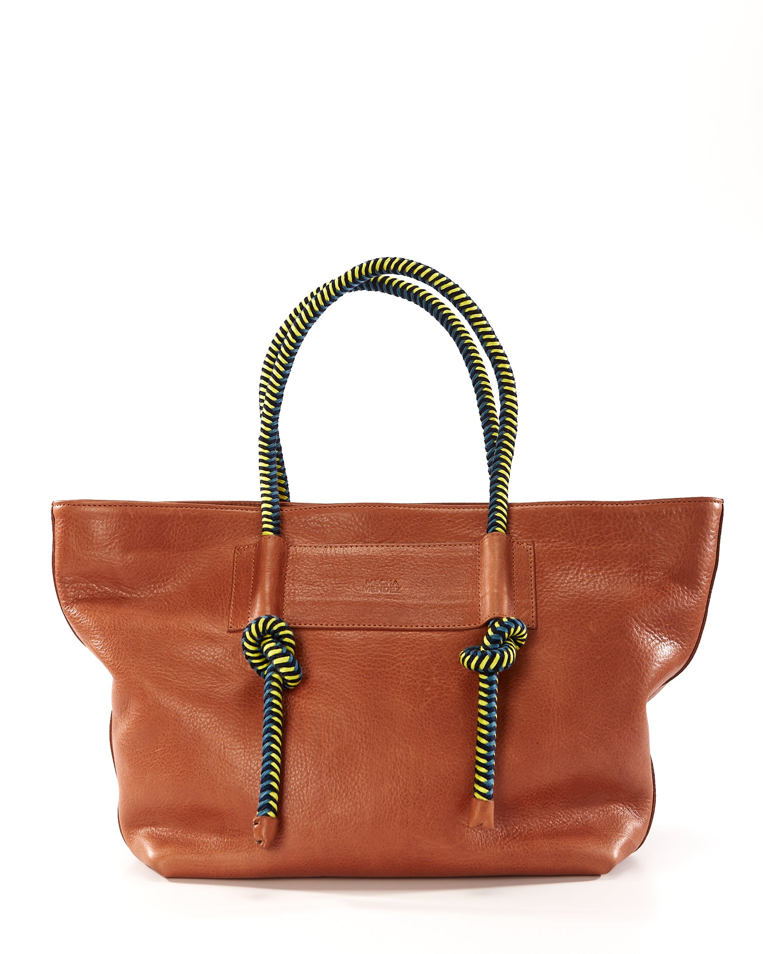 Basket Leather Tote Bag - Tan Pacifico