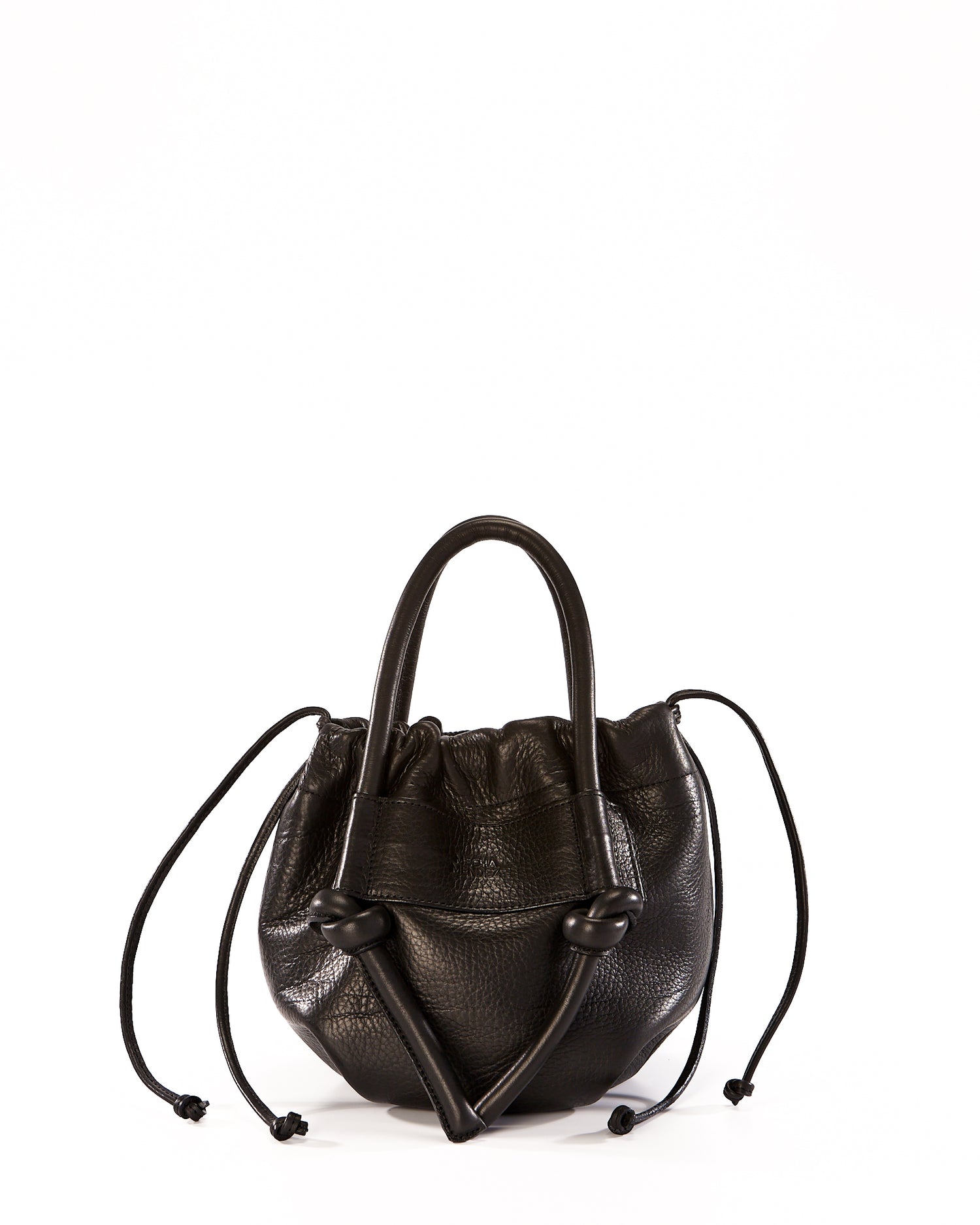 Irupe medium Leather Bag - Black