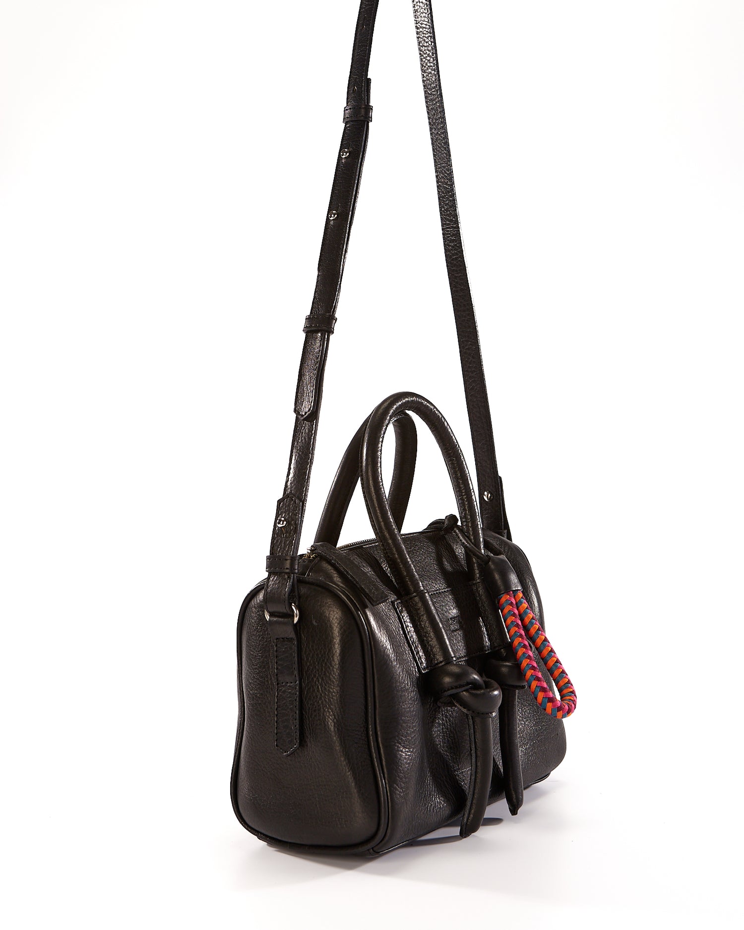 Poty Trunk Leather Bag - Black