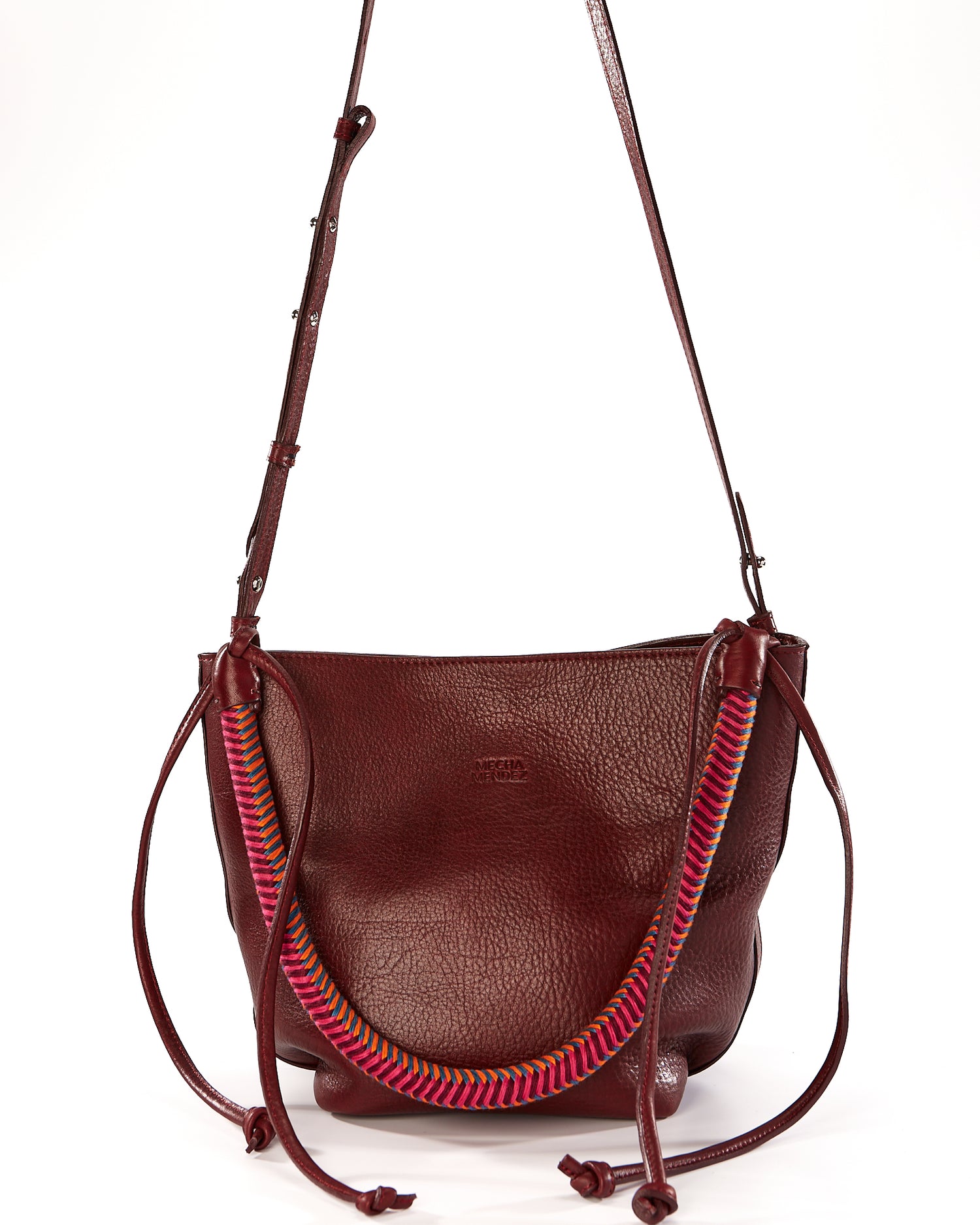 Gaucha Leather Bucket Bag - Burgundy Hypnotic