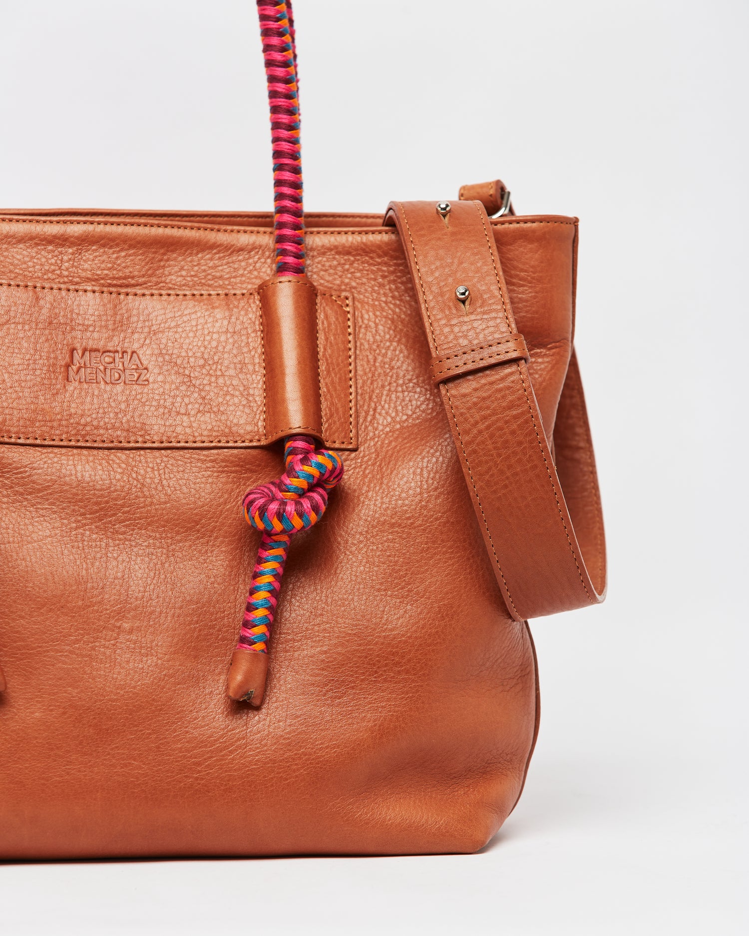 Mecha Leather Tote Bag - Tan Hypnotic