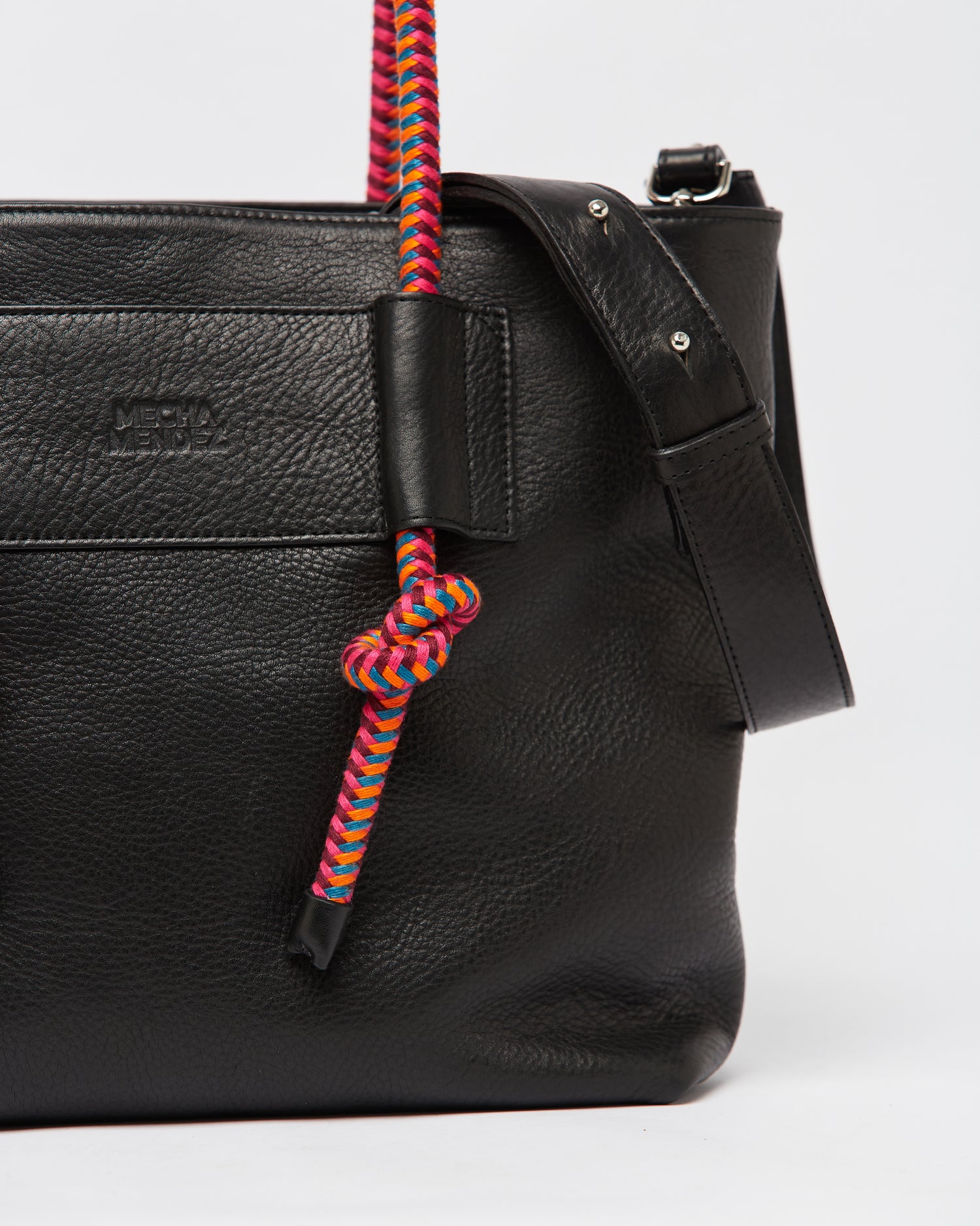 Mecha Leather Tote Bag - Black Hypnotic