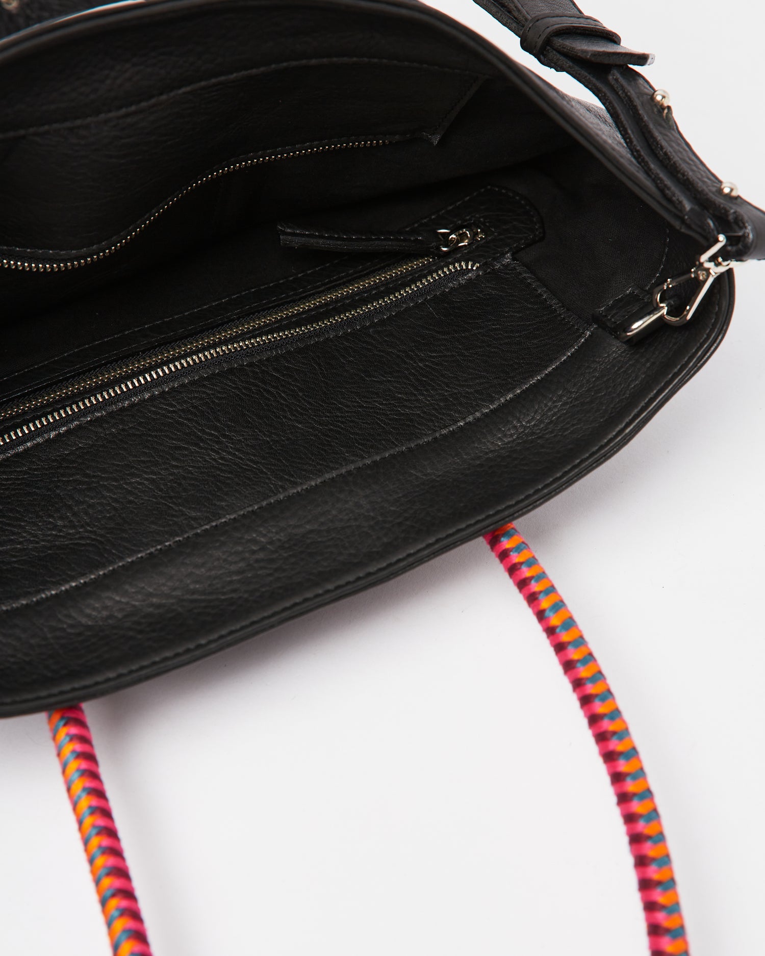 Basket Leather Tote Bag - Black Hypnotic