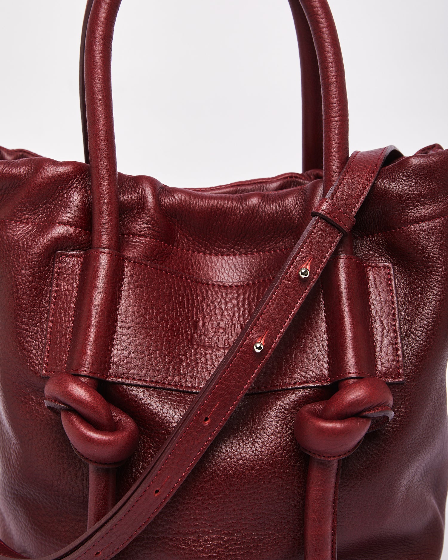 Irupe Large Leather Bag - Burgundy