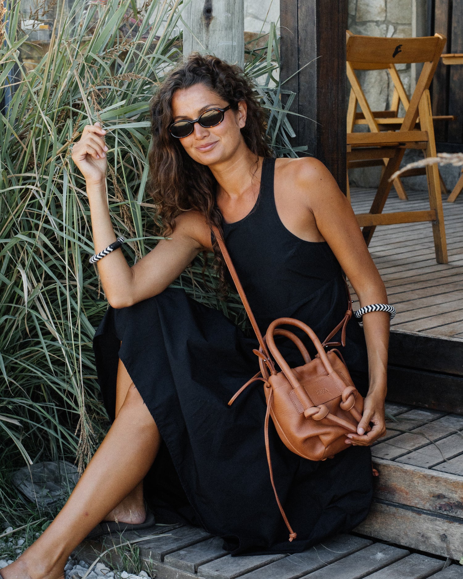 Irupe Mini Leather Bag - Tan