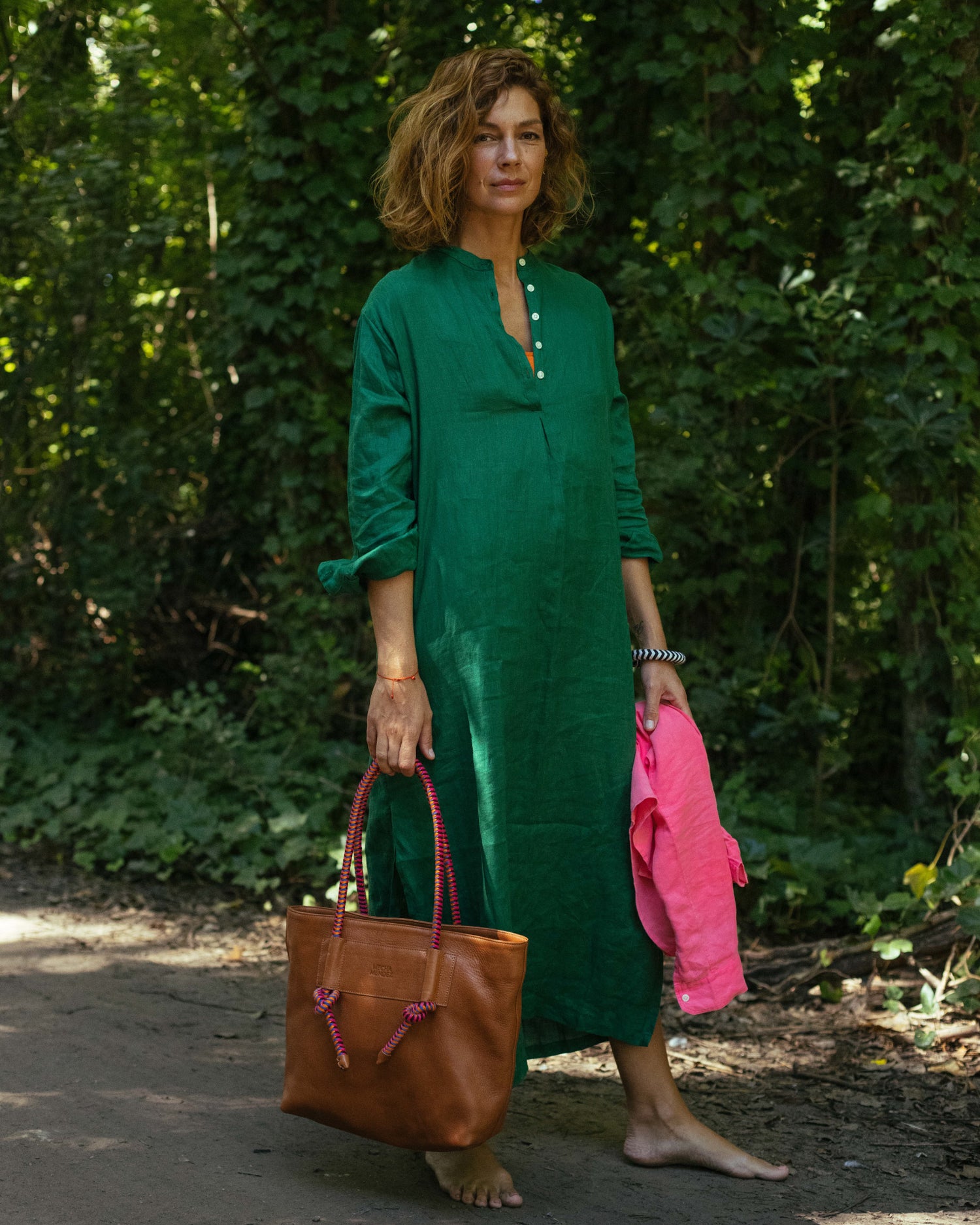 Mecha Leather Tote Bag - Tan Hypnotic