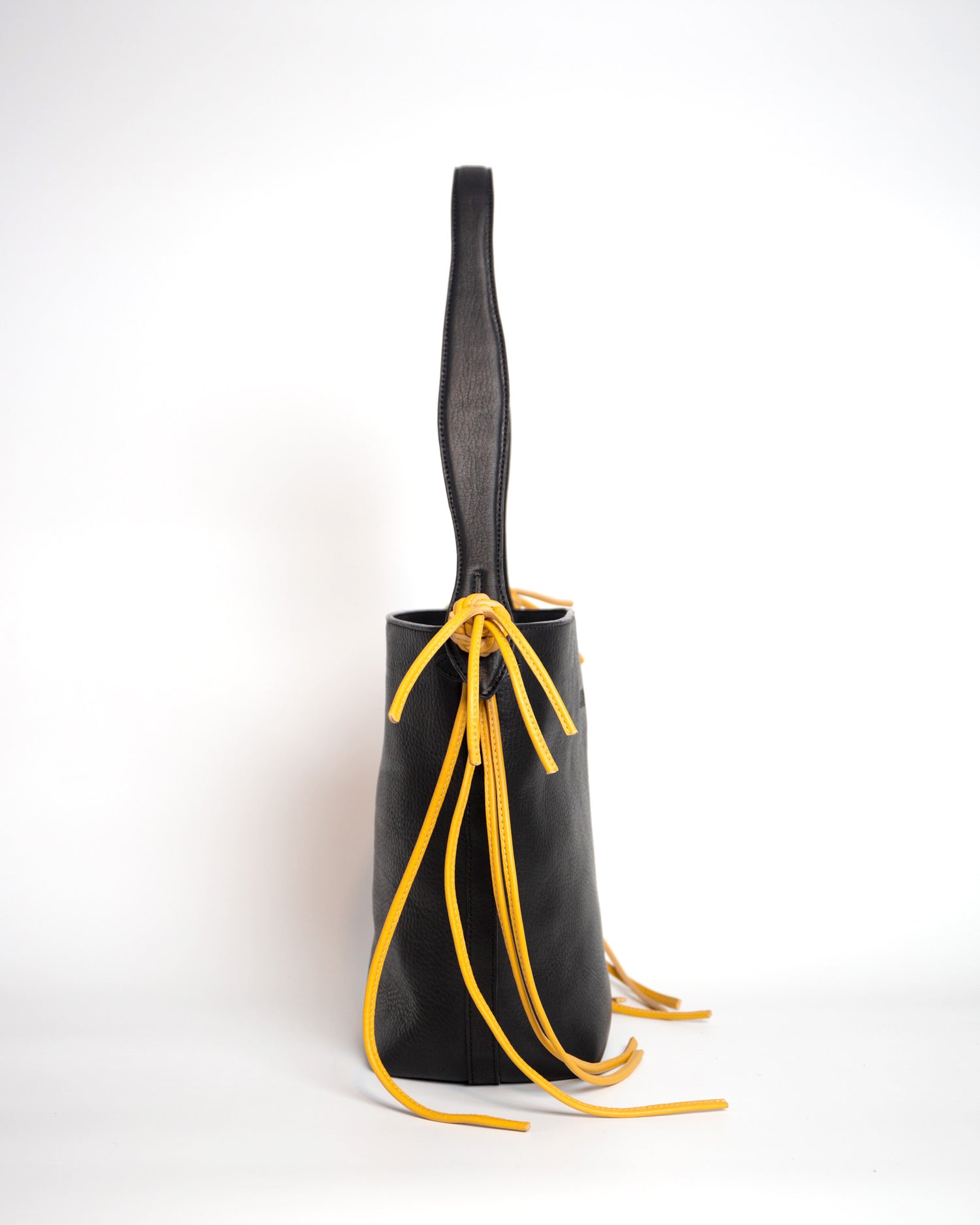 Yarara Leather Shoulder Bag - Black & Yellow