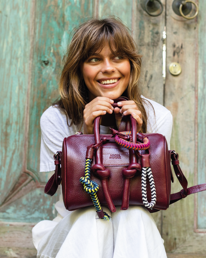 Jegua Trunk Leather Bag - Burgundy