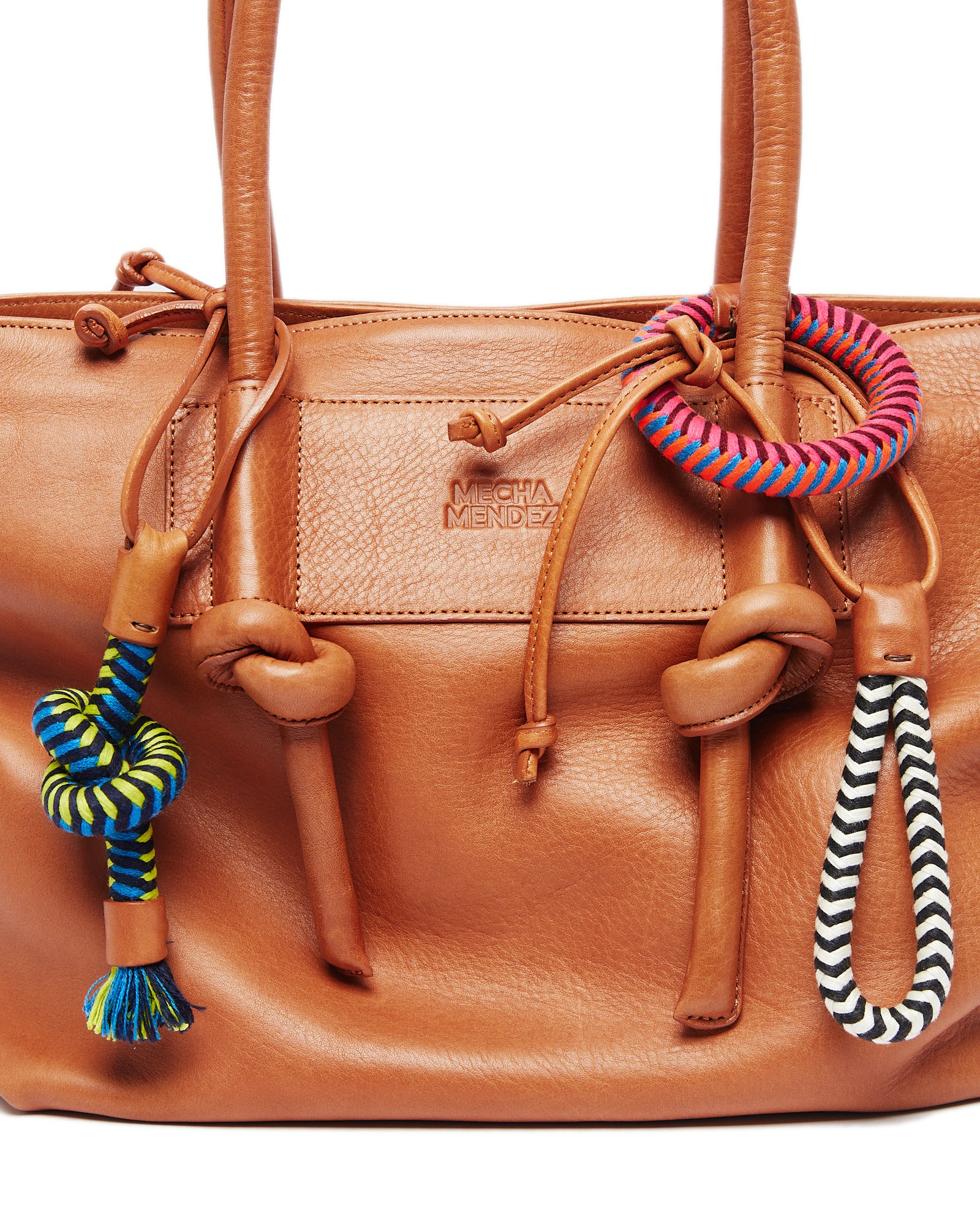 Basket Charms — Tan Leather Tote Bag | Mecha Mendez – MECHA MENDEZ