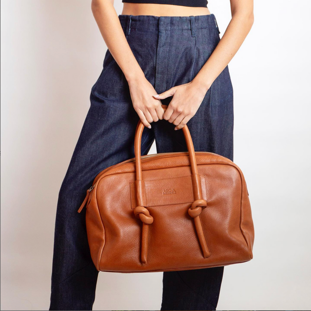 Litoral Charms Leather Tote Bag - Blue
