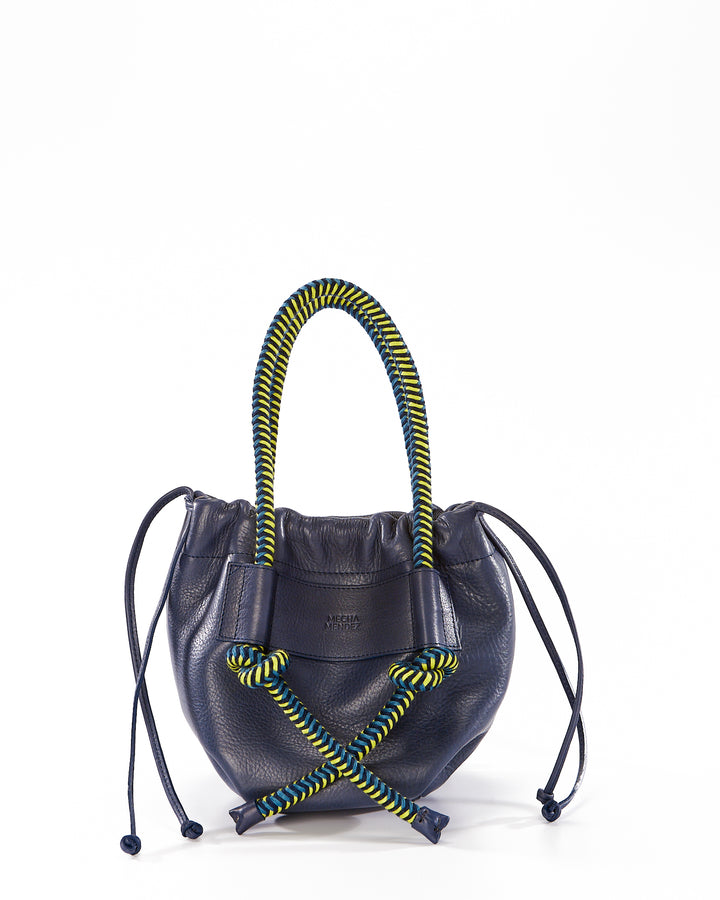 Irupe Medium Leather Bag - Blue Pacifico