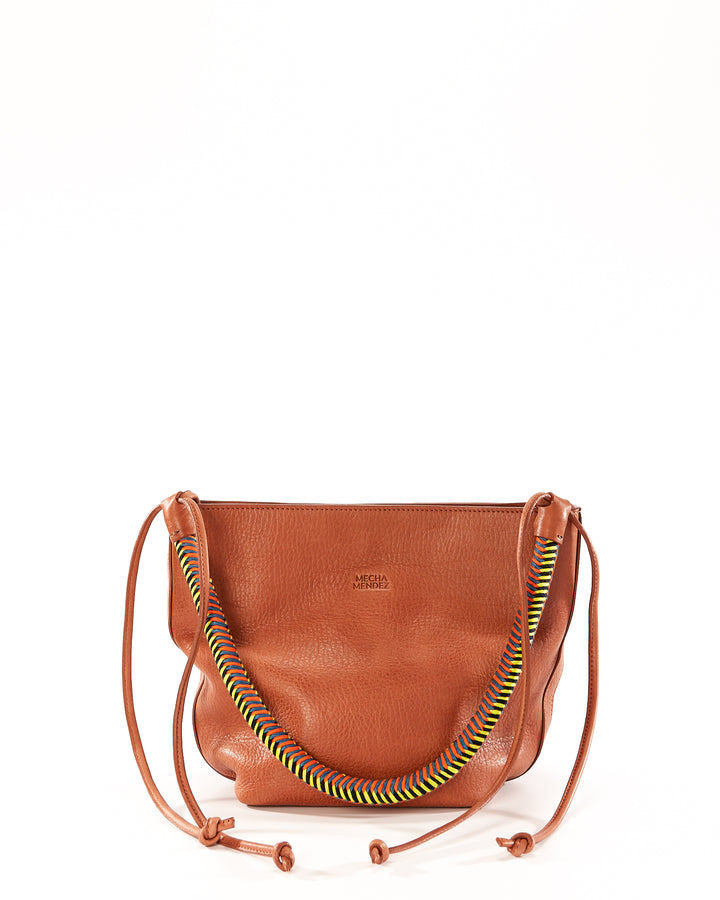 Gaucha Leather Bucket Bag - Tan Amazonica