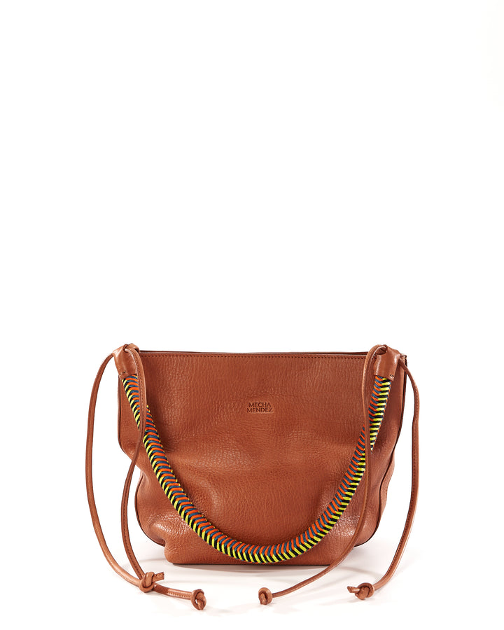 Gaucha Leather Bucket Bag - Tan Amazonica