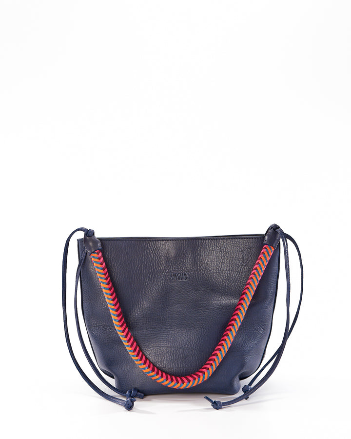 Gaucha Leather Bucket Bag - Blue Hypnotic