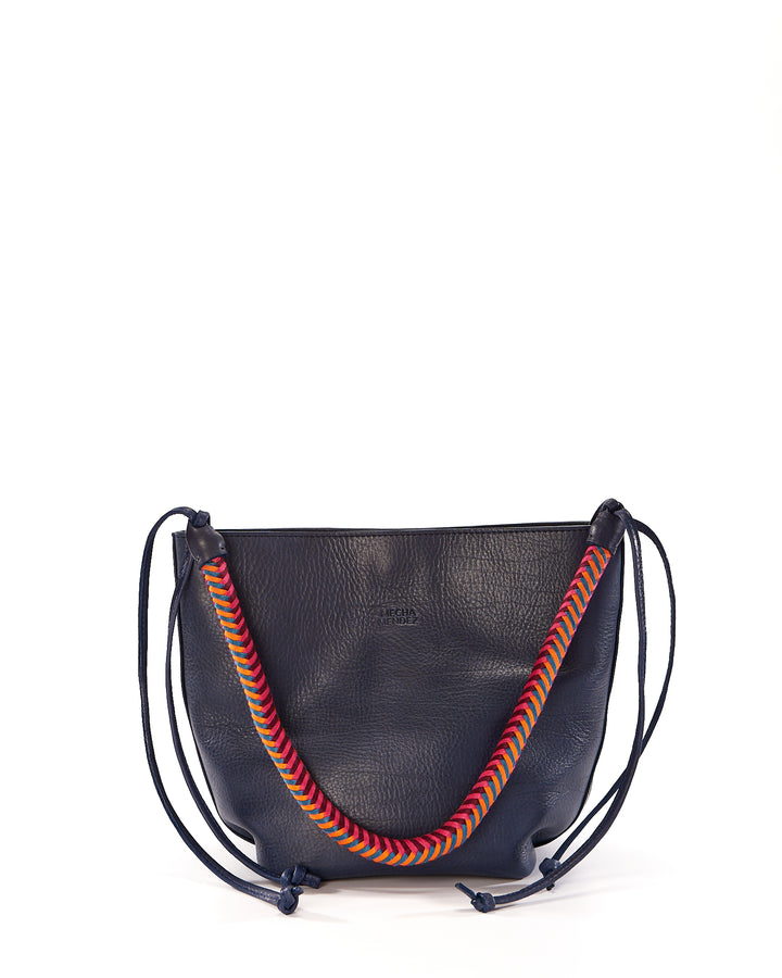 Gaucha Leather Bucket Bag - Blue Hypnotic
