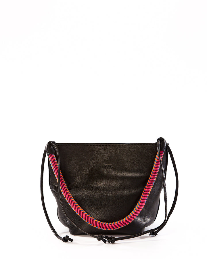 Gaucha Leather Bucket Bag - Black Hypnotic