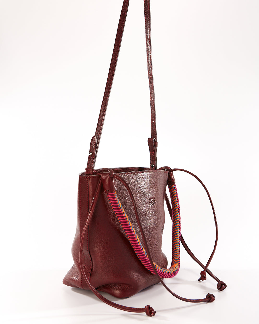 Gaucha Leather Bucket Bag - Burgundy Hypnotic