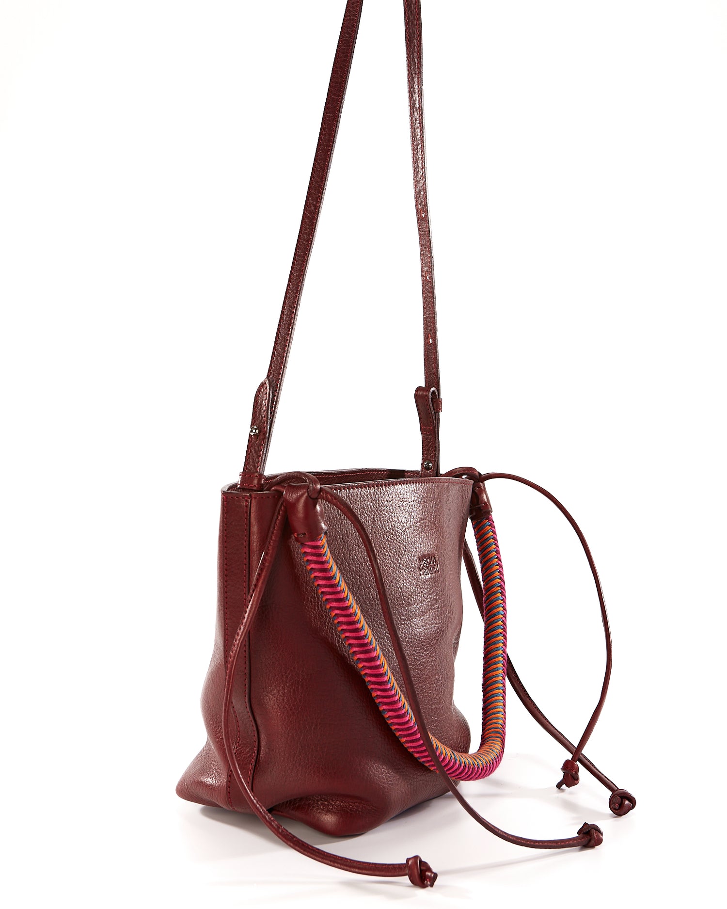 Gaucha Leather Bucket Bag - Burgundy Hypnotic