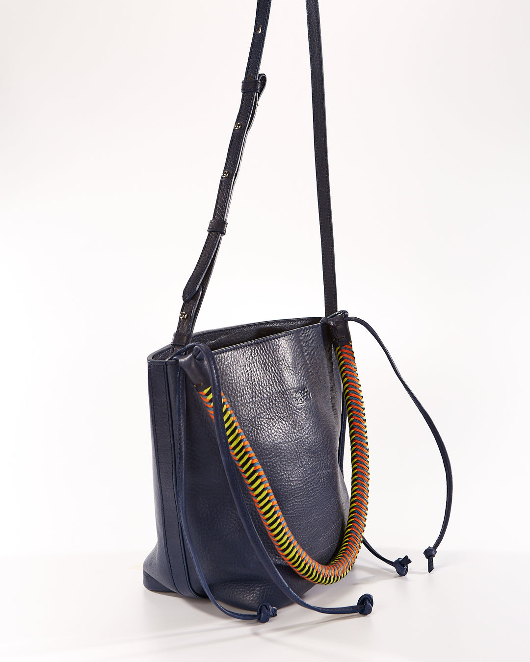 Gaucha Leather Bucket Bag - Blue Amazonica