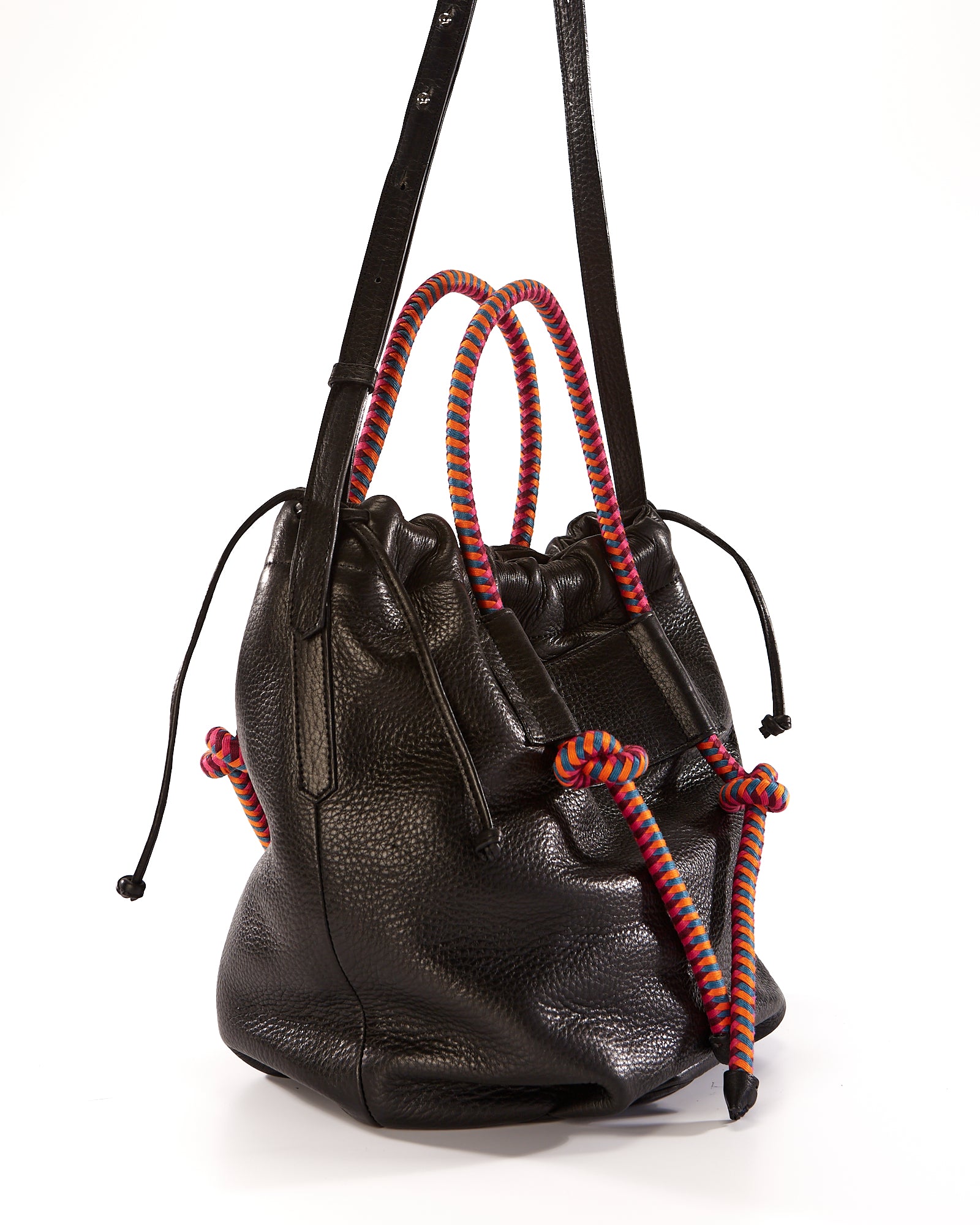 Irupe Large Leather Bag - Black Hypnotic – MECHA MENDEZ