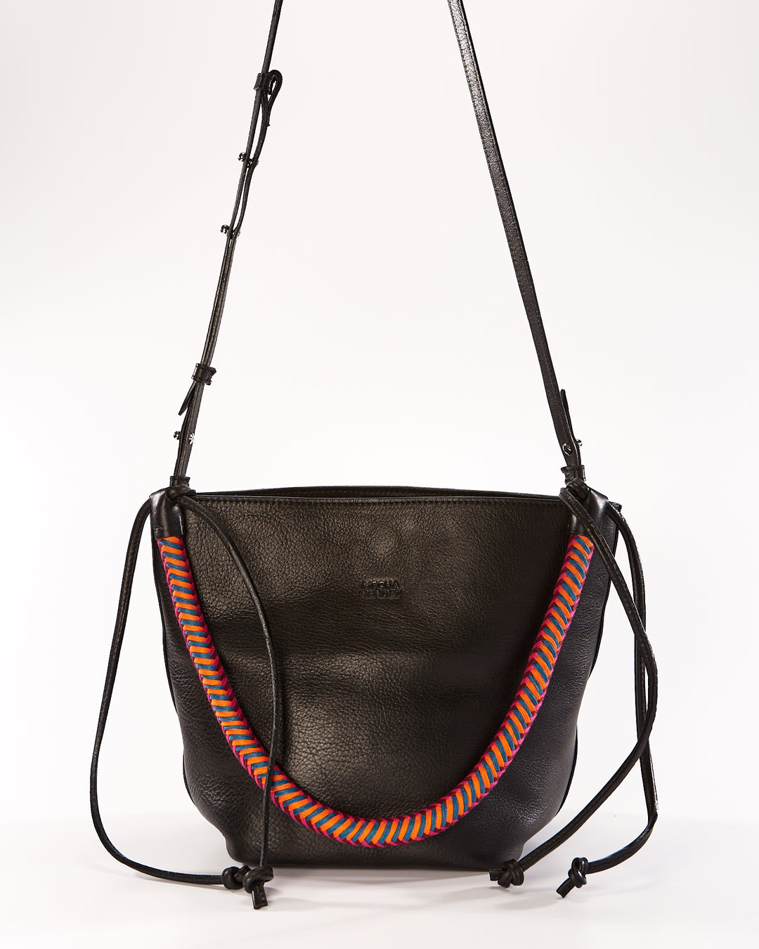 Gaucha Leather Bucket Bag - Black Hypnotic