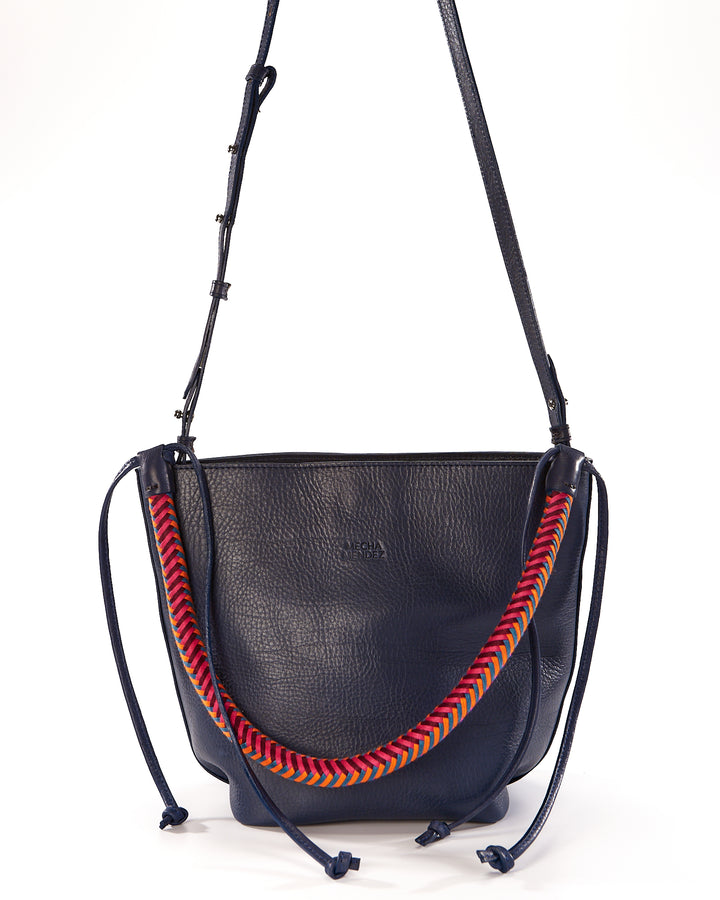 Gaucha Leather Bucket Bag - Blue Hypnotic