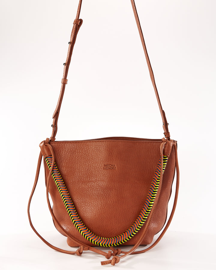 Gaucha Leather Bucket Bag - Tan Amazonica