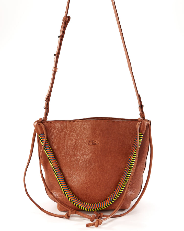 Gaucha Leather Bucket Bag - Tan Amazonica