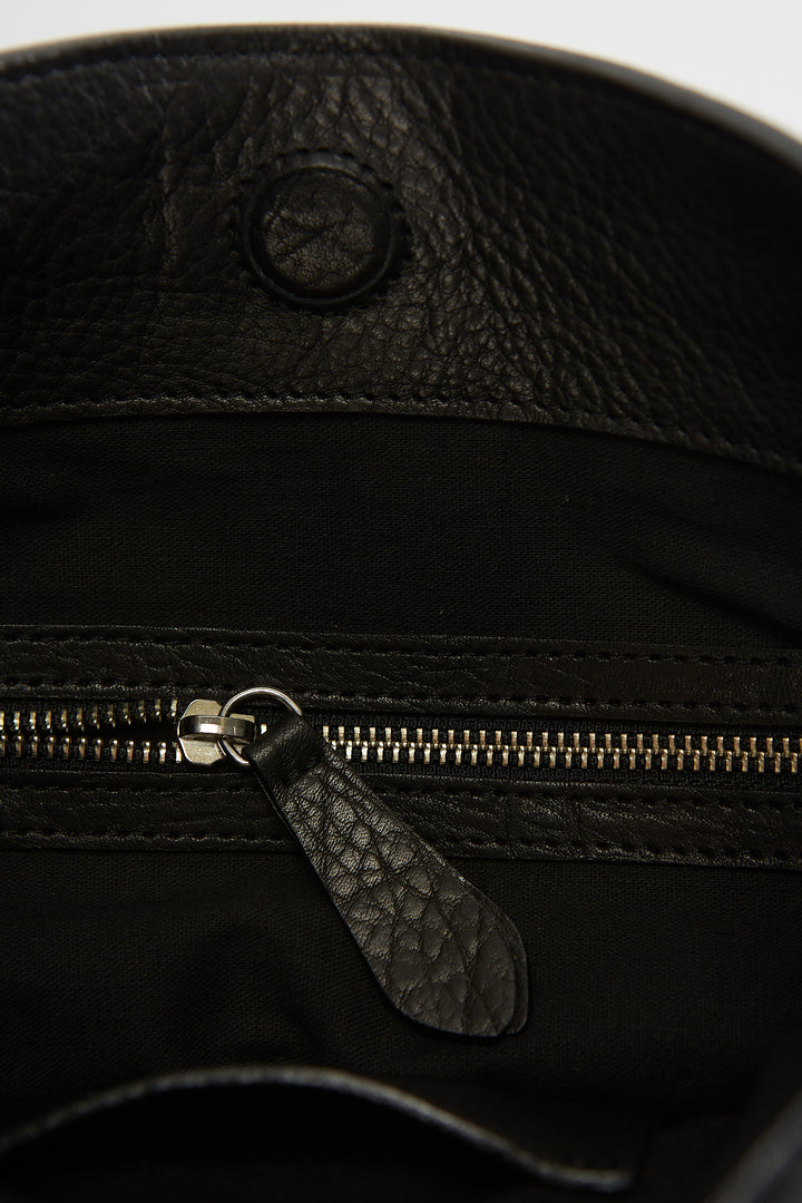 Gaucha Leather Bucket Bag - Black Hypnotic