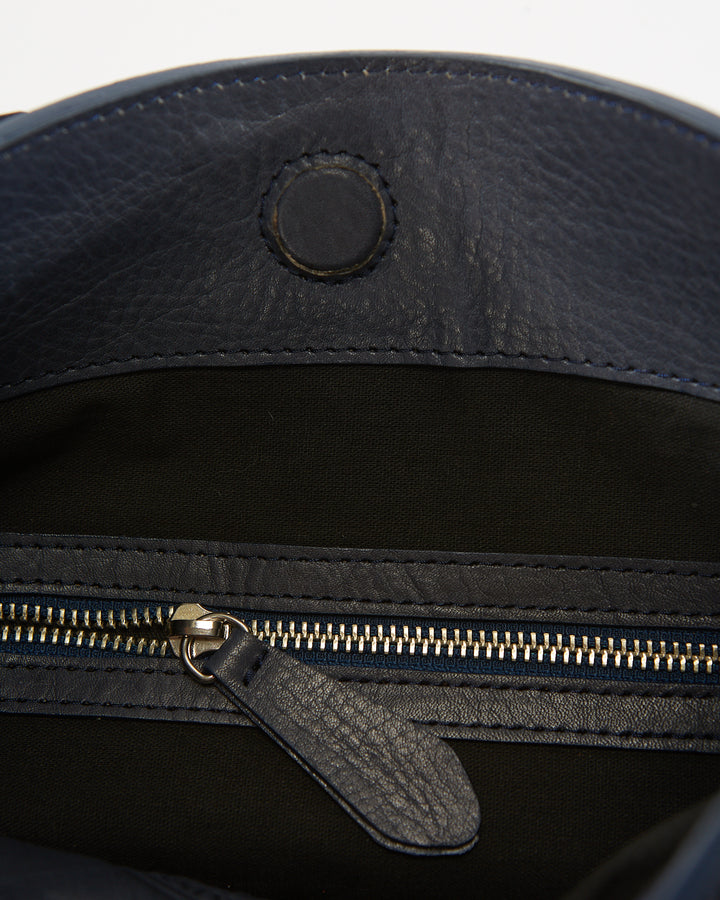 Gaucha Leather Bucket Bag - Blue Hypnotic