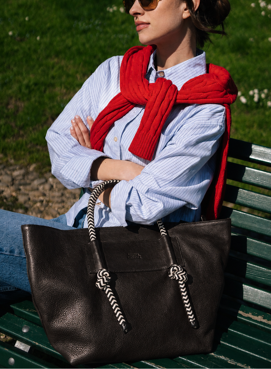 Basket Tote - Black Bataraza