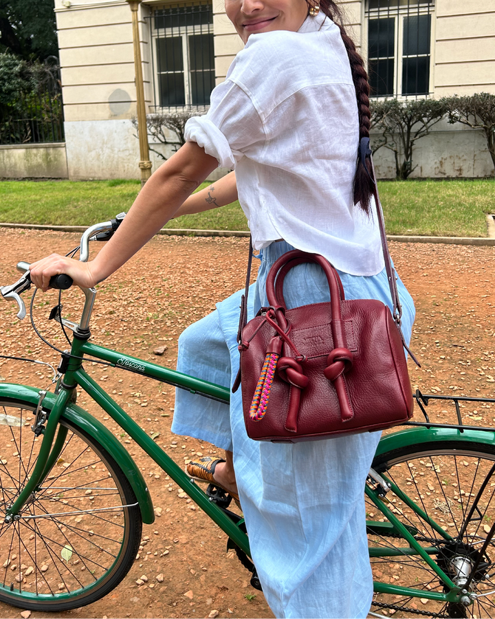 Poty Trunk Leather Bag - Blue