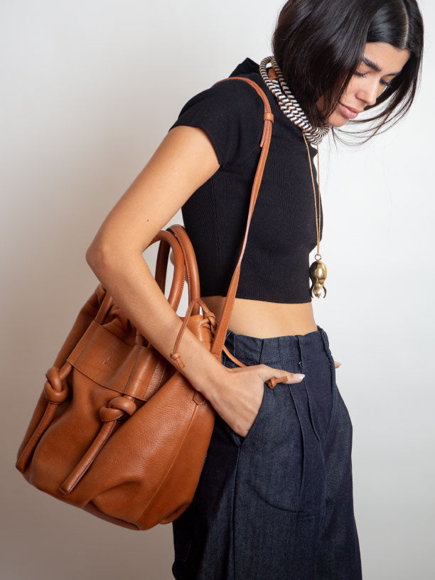 Irupe Large Leather Bag - Forest