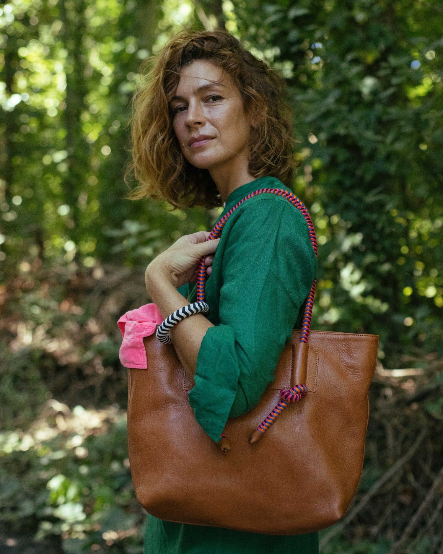 Mecha Leather Tote Bag -  Forest Pacifico